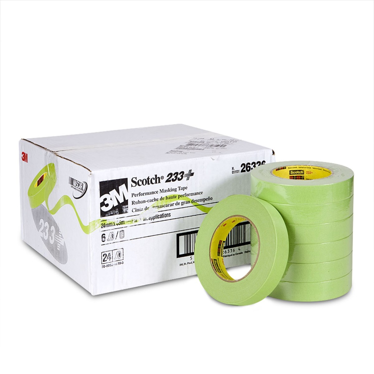 3m 26336 Scotch Green Masking Tape 233 24mm 1 Case Of 24 Rolls Free Shipping